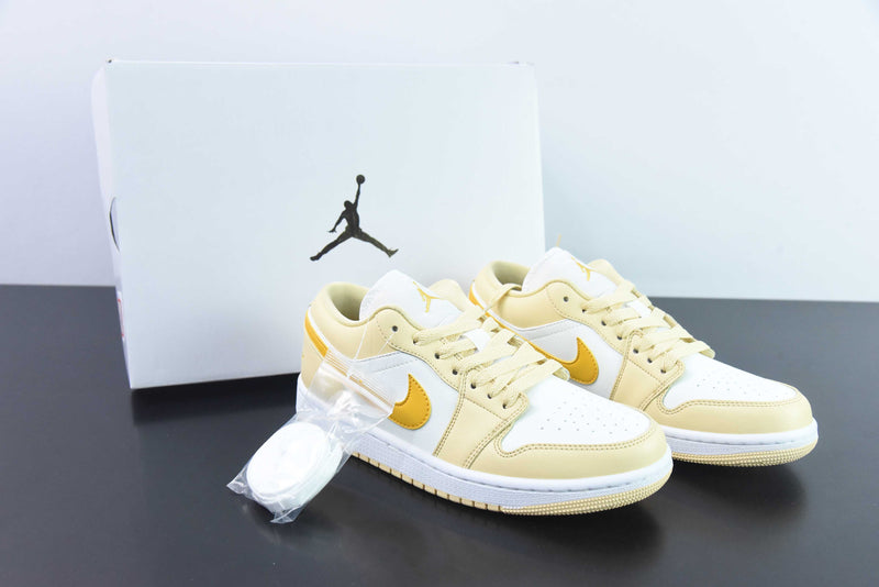 Tênis Nike Air Jordan 1 Low ‘Pale Vanilla White Yellow Ochre’