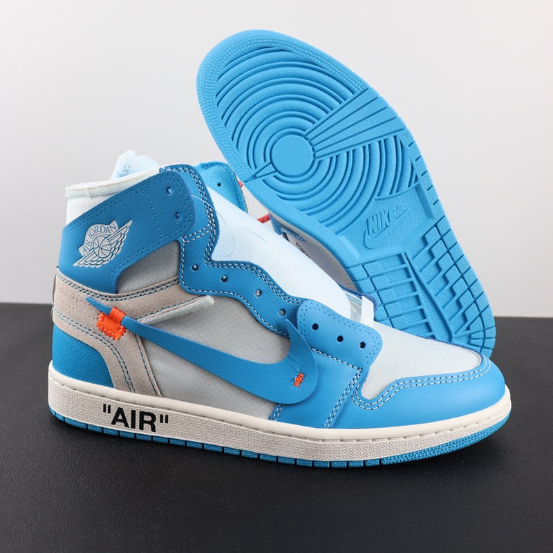 Tênis Nike Air Jordan 1 Retro High x Off White University Blue