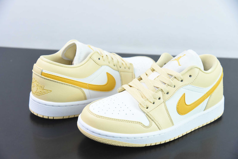 Tênis Nike Air Jordan 1 Low ‘Pale Vanilla White Yellow Ochre’