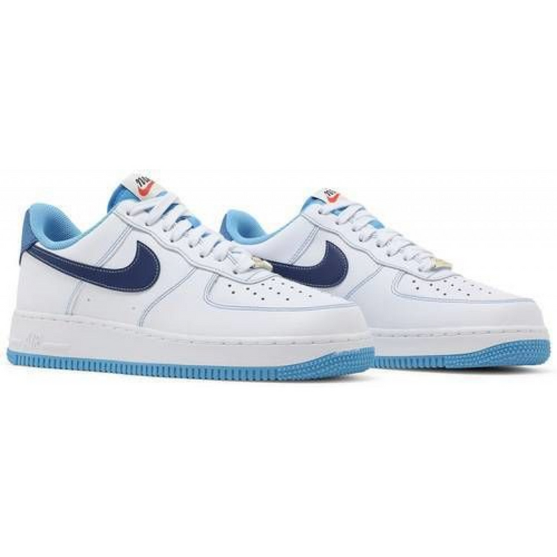 Tênis Nike Air Force 1 07 First Use White UNC Blue