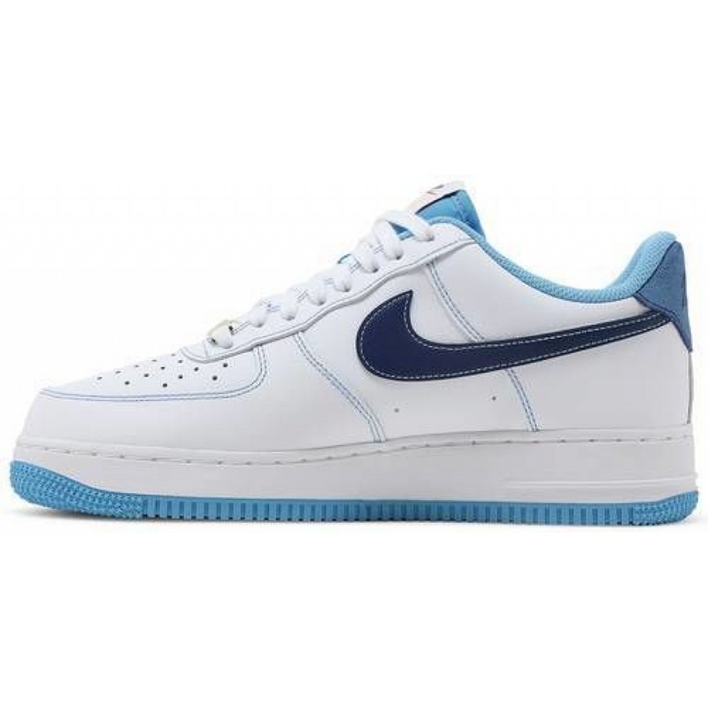 Tênis Nike Air Force 1 07 First Use White UNC Blue