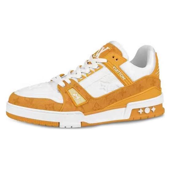 Tênis Louis Vuitton Trainer Yellow Monogram Denim White