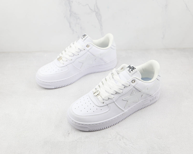 Tênis A Bathing Ape - BapeSta Low ‘Triple White’