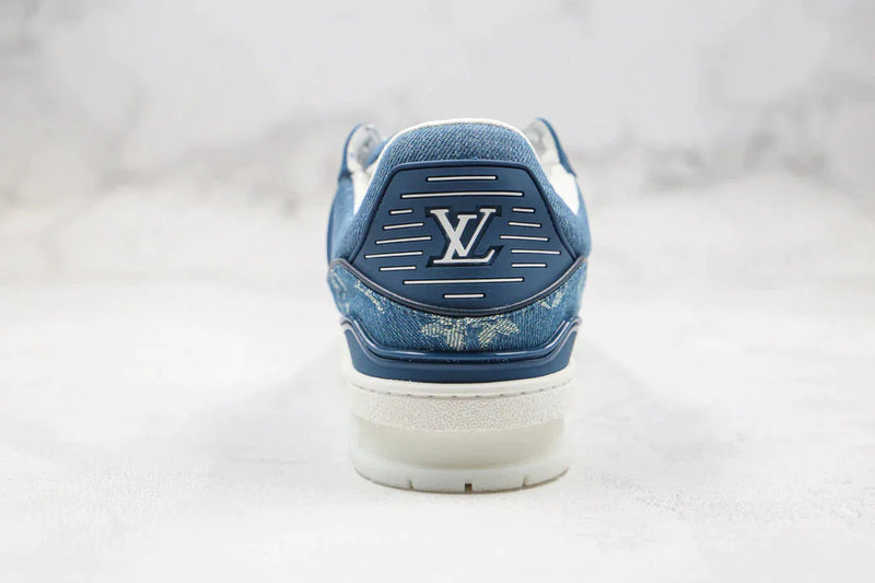 Tênis Louis Vuitton Trainer Sneaker Denim Monogram