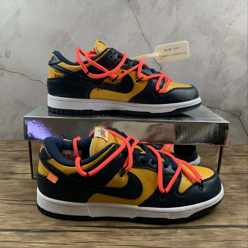 Tênis Nike Sb Low Off White University Gold Mindnight Navy